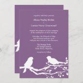 薄紫フランスの春パターン結婚式カスタマイズ可能 招待状 (正面/裏面)