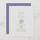 薄紫フローラのメールによる結婚ブライダルシャワー (正面/裏面)