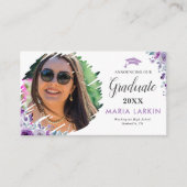 薄紫フローラの卒業写真 エンクロージャーカード (正面)