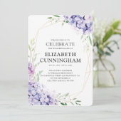 薄紫フローラの幾何学的お祝い 招待状 (スタンド正面)