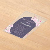 薄紫フローラアーチサマーバチェロレッテ アクリル招待状 (レイダウン)