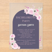 薄紫フローラアーチサマーバチェロレッテ アクリル招待状 (正面)