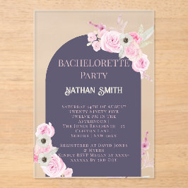 薄紫フローラアーチサマーバチェロレッテ アクリル招待状