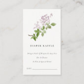 薄紫フローラガーデンおむつラッフルベビーシャワー エンクロージャーカード (正面)