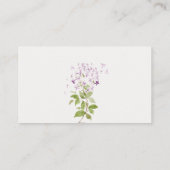 薄紫フローラガーデンディスプレイシャワー赤ちゃんシャワー エンクロージャーカード (裏面)