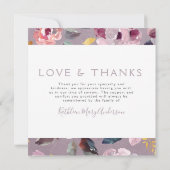 薄紫フローラコラージュ葬儀悔やみや弔慰 サンキューカード (裏面)