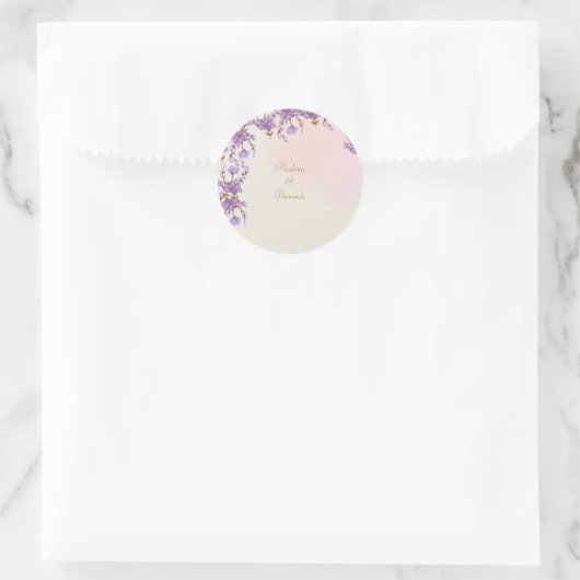 薄紫フローラシール ラウンドシール (バッグ)