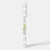 薄紫フローラストライプモノグラム Case-Mate iPhoneケース (裏面 / 右)