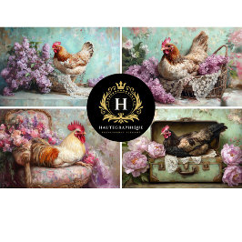 薄紫フローラチキンコラージュの分離 薄葉紙