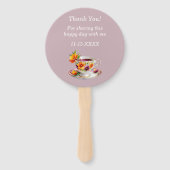 薄紫フローラティーパーティーブライダルシャワーハンドファン ハンドファン (裏面)