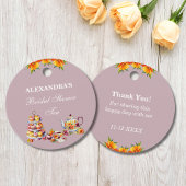 薄紫フローラティーブライダルシャワーありがとう フェイバータグ