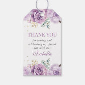 薄紫フローラパープルキンセアニェラありがとう ギフトタグ (正面)