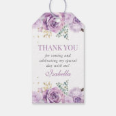 薄紫フローラパープルキンセアニェラありがとう ギフトタグ (裏面)