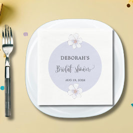 薄紫フローラブライダルシャワーペーパーナプキン スタンダードランチョンナプキン