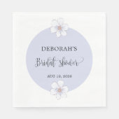 薄紫フローラブライダルシャワーペーパーナプキン スタンダードランチョンナプキン (正面)