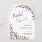薄紫フローラブライダルシャワー招待 招待状 (正面/裏面)