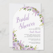 薄紫フローラブライダルシャワー招待 招待状 (正面)