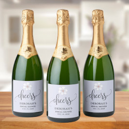 薄紫フローラブライダルシャワー スパークリングワインラベル