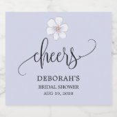 薄紫フローラブライダルシャワー スパークリングワインラベル (シングルラベル)