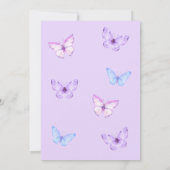 薄紫フローラボホリトルバタフライベビーシャワー 招待状 (裏面)