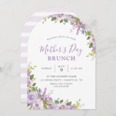 薄紫フローラマザーズデイブランチパーティー 招待状 (正面/裏面)