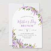 薄紫フローラマザーズデイブランチパーティー 招待状 (正面)