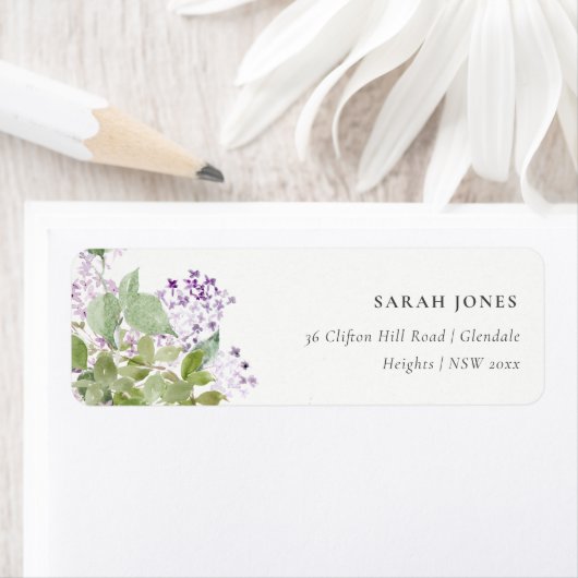 薄紫フローラリースコテージガーデンアドレス ラベル (インサイチュ)