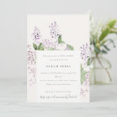 薄紫フローラリースコテージガーデンブライダルシャワー 招待状 (スタンド正面)