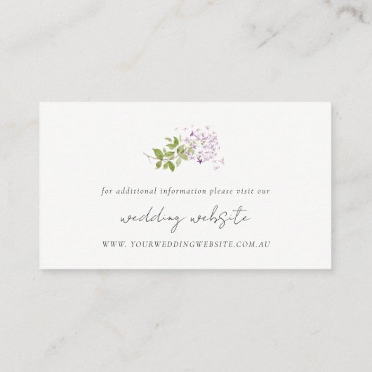 薄紫フローラリースコテージ庭園の結婚式サイト エンクロージャーカード