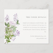 薄紫フローラリースコテージ庭園の結婚式詳細 エンクロージャーカード (正面)