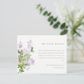 薄紫フローラリースコテージ庭園の結婚式詳細 エンクロージャーカード (スタンド正面)