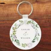 薄紫フローラリースコテージ庭園の結婚式 キーホルダー (正面)