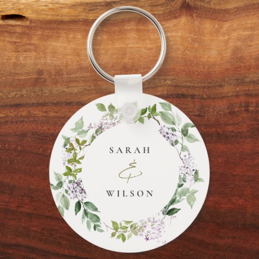 薄紫フローラリースコテージ庭園の結婚式 キーホルダー (正面)