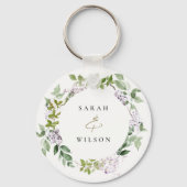 薄紫フローラリースコテージ庭園の結婚式 キーホルダー (裏面)