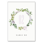 薄紫フローラリースコテージ庭園の結婚式 テーブルナンバー (裏面)