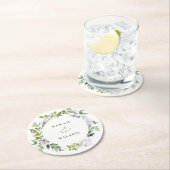 薄紫フローラリースコテージ庭園の結婚式 ラウンドペーパーコースター (インサイチュ)