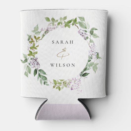 薄紫フローラリースコテージ庭園の結婚式 缶クーラー (正面)