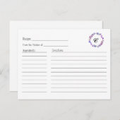 薄紫フローラリースレシピカード ポストカード (正面/裏面)