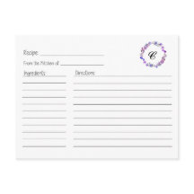 薄紫フローラリースレシピカード