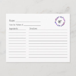 薄紫フローラリースレシピカード ポストカード