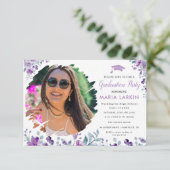 薄紫フローラ写真の卒業発表 出欠カード (スタンド正面)