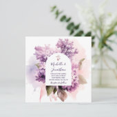 薄紫フローラ写真バイブル聖句クリスチャン結婚ズ 招待状 (スタンド正面)