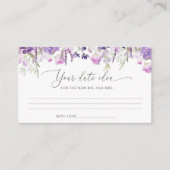 薄紫フローラ日付の夜アイディア。日付jar エンクロージャーカード (正面)