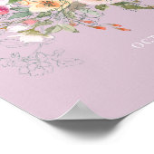 薄紫フローラ水カラーブライダルシャワーへようこそ ポスター (角)