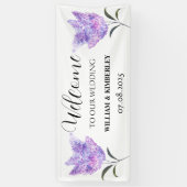薄紫フローラ紫の花エレガ素朴ントウェディング 横断幕 (縦)