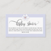 薄紫フローラ表示シャワーブライダルシャワー エンクロージャーカード (正面)
