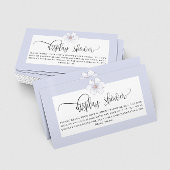 薄紫フローラ表示シャワーブライダルシャワー エンクロージャーカード