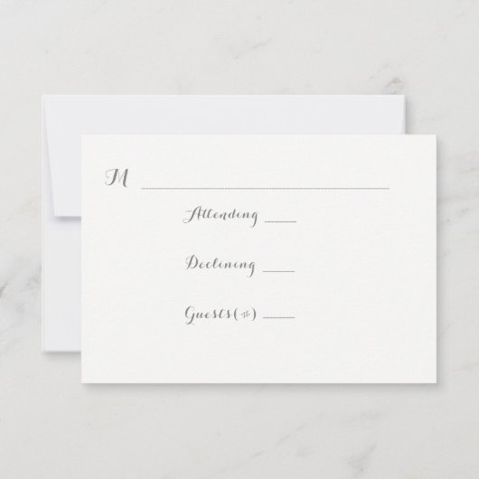 薄紫フローラ親切に結婚式のRSVPカードに応答 出欠カード (裏面)