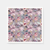 薄紫フローラ スタンダードカクテルナプキン (正面)