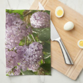 薄紫ブッシュビューティフルパープル春の花 キッチンタオル (四つ折り)